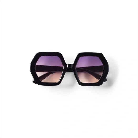 Kika Vargas for Target Hexagonal Black Sunglasses - Picture 2 of 6